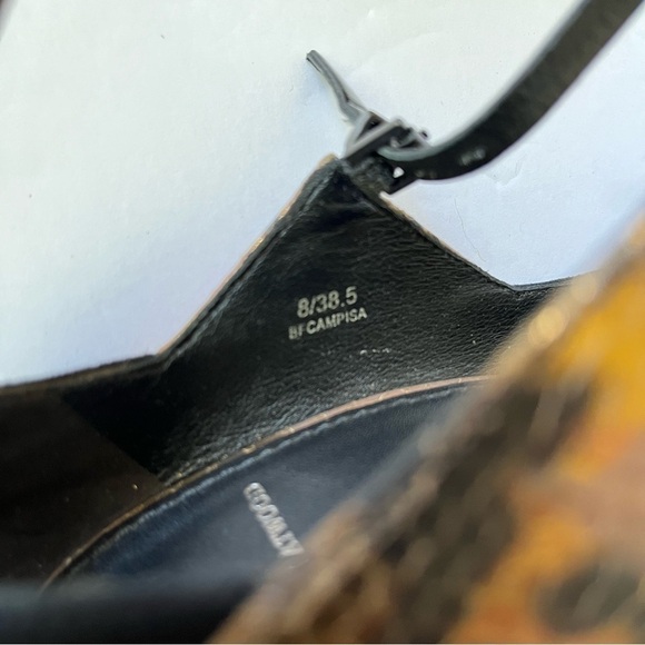 Brian Atwood Campisa black suede and bronze snakeskin embossed stiletto heels - Picture 10 of 11